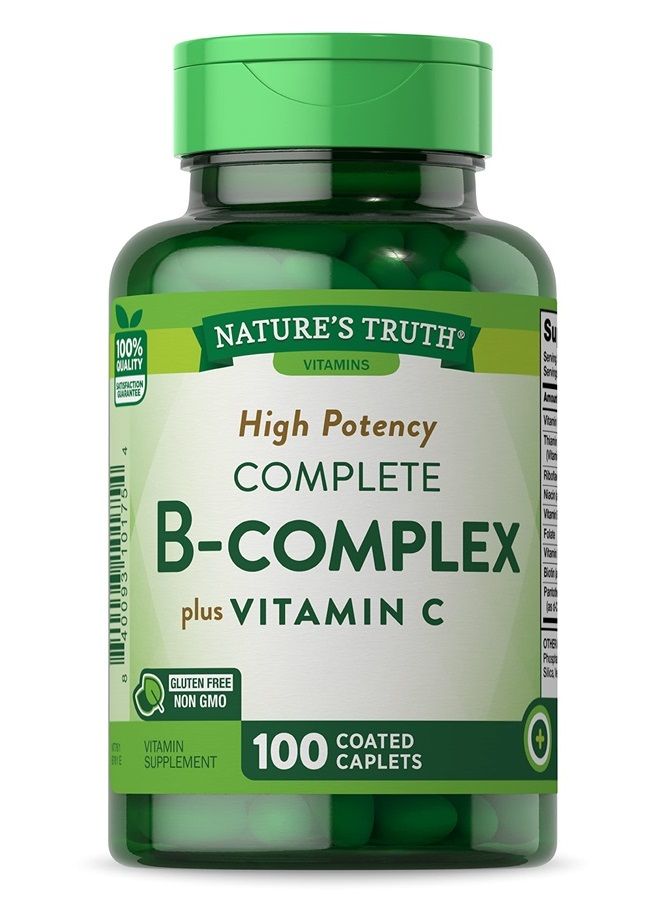 Nature's Truth B-Complex Plus Vitamin C Vitamin Supplement - 100 Caplets  - Image 1