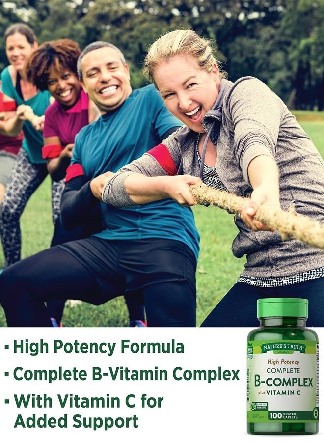 Nature's Truth B-Complex Plus Vitamin C Vitamin Supplement - 100 Caplets  - Image 3