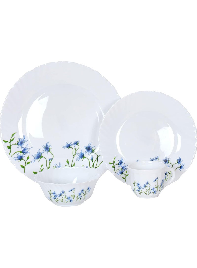 لاوبالا طقم أطباق عشاء من La Opala Minerva Eternal Joy مكون من 44 قطعة، آمن للاستخدام في الميكروويف وغسالة الأطباق، طقم أدوات خفيفة الوزن بتصميم بسيط - متعدد الألوان وقابل لإعادة الاستخدام - Image 1