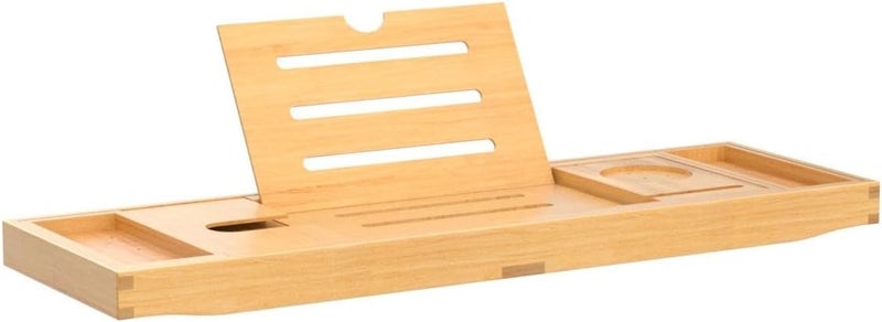 Deep Calm Bathtub Tray Caddy - Bamboo Foldable Bath Tub Table, Expandable Bath Tray Holds All Bathtub Accessories, Perfect Luxury Relaxing Gift for Self Care - Image 4