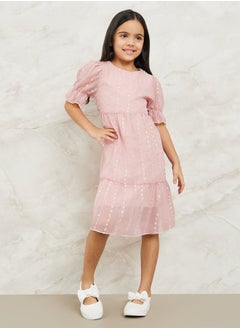 Embroidered Chiffon Dress