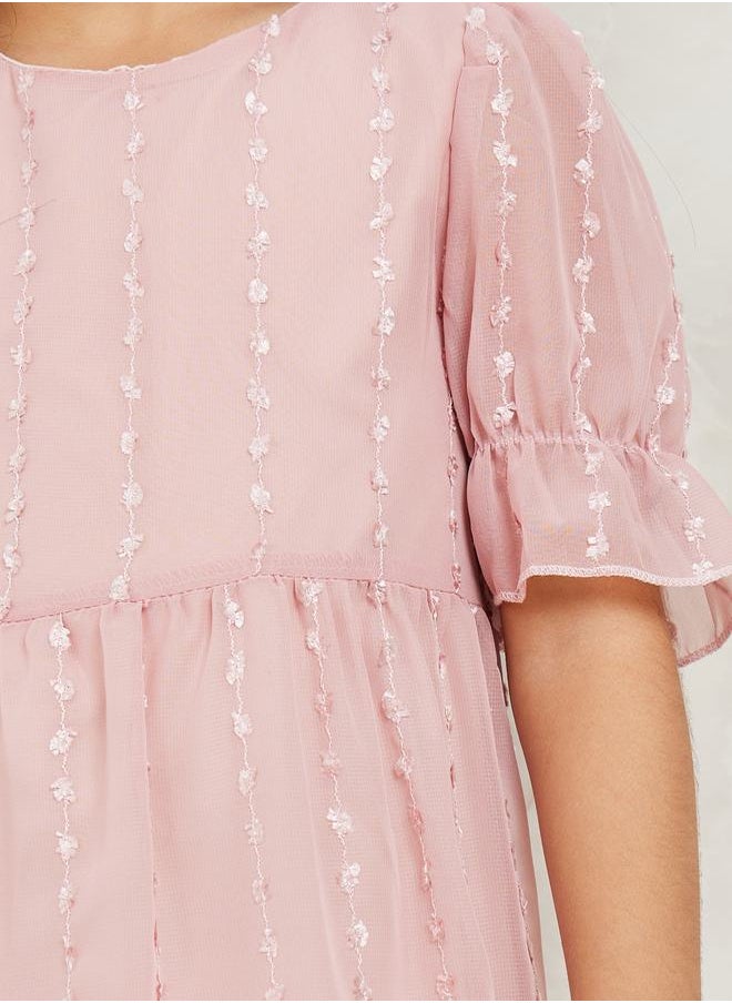 Styli - Embroidered Chiffon Dress - Image 1