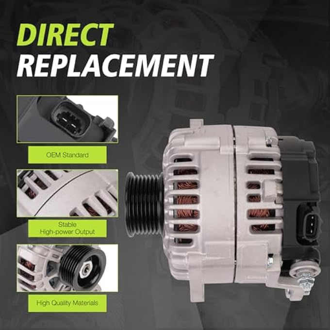 Kinwrdsn Alternator Compatible with Chevy 2007-2012 ColoradoFit for GMC 2007-2012 CanyonFit for Hummer 2007-2010 H3, 2009-2010 H3T L5Fit for Isuzu 2007-2008 i-290/i-370Replace 11148N 8158843480 - Image 5