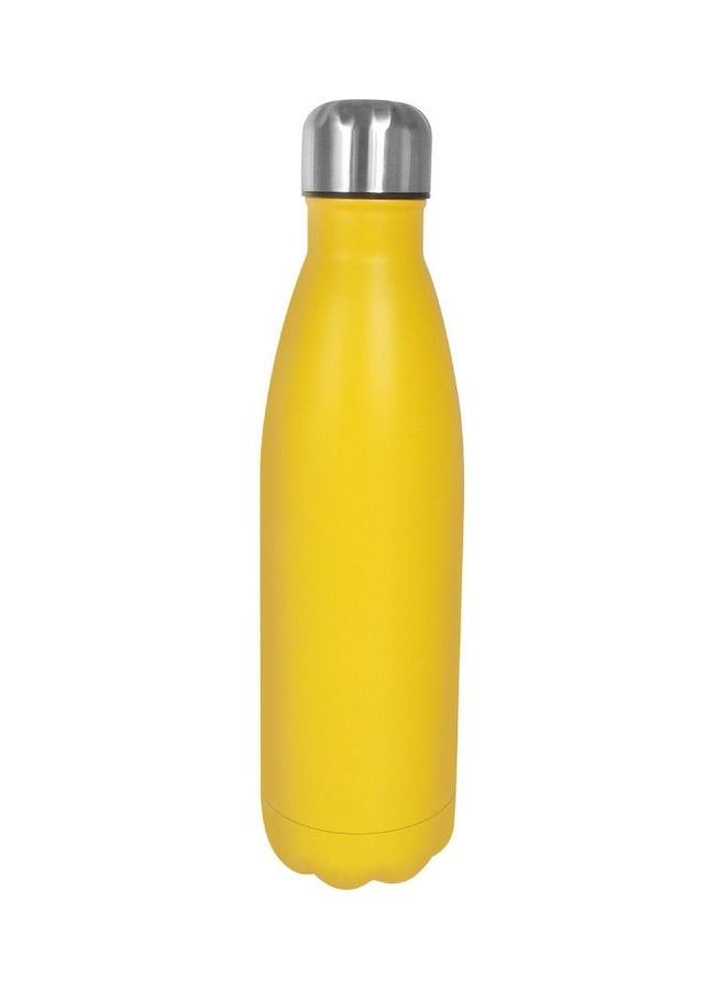 Vacuum Stainless Steel Hot And Cold Leak-Resistant Sports Drink Bottle For Indoor/Outdoor Use Yellow 350ml