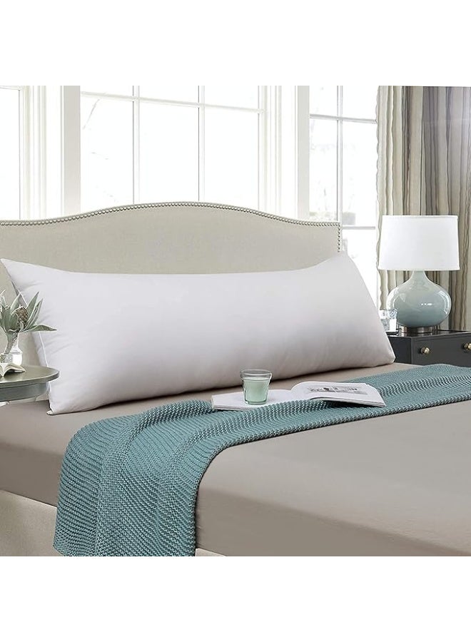 وسادة نوم طويلة "ميكروفايبر" للجسم بالكامل - مخدة ناعمة جداً ومسامية لدعم الجانب - وسادة استرخاء كبيرة للكبار والحوامل (أبيض، 18×54 بوصة) - Image 5