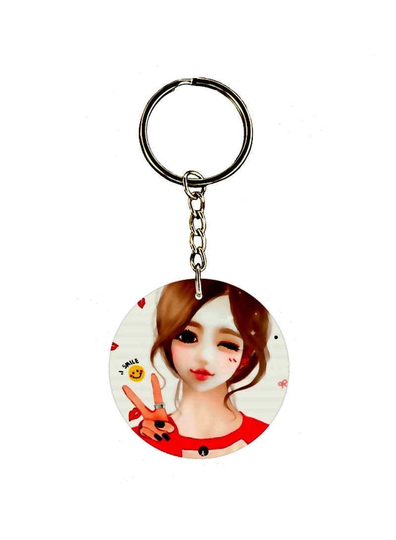 RKN Animie Girl Printed Keychain