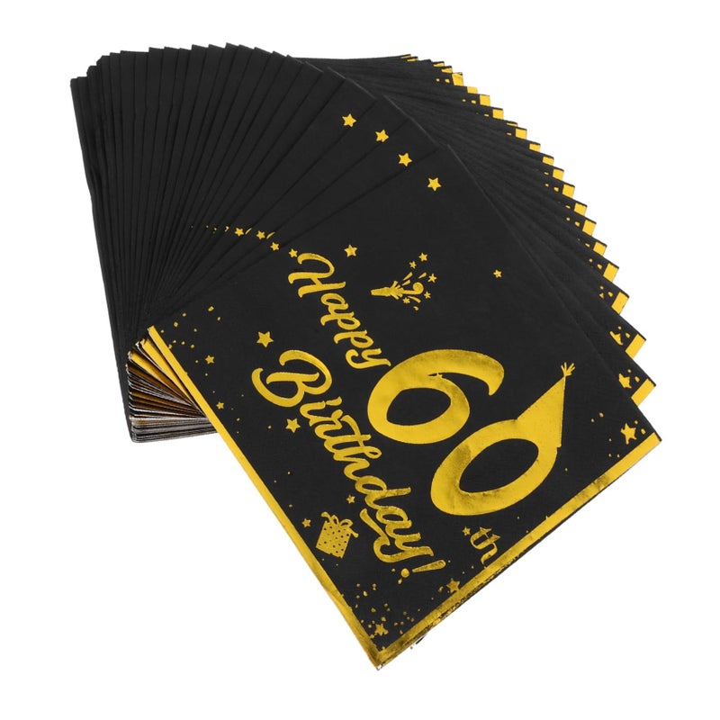 40 Pcs Gold Foil Birthday Napkins Elegant Disposable Guest Towels For Birthday Celebration Women Parties Easy Cleanup And Stylish Decor - Image 2