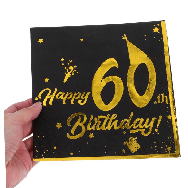 40 Pcs Gold Foil Birthday Napkins Elegant Disposable Guest Towels For Birthday Celebration Women Parties Easy Cleanup And Stylish Decor - Image 5
