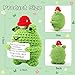 JULEASEL Mini Cute Positive Mushroom Frog Handmade Crochet Emotional Support Doll with Encouraging Card Uplifting Gift for Coworkers Friends Women Men Desk Decor - Image 4