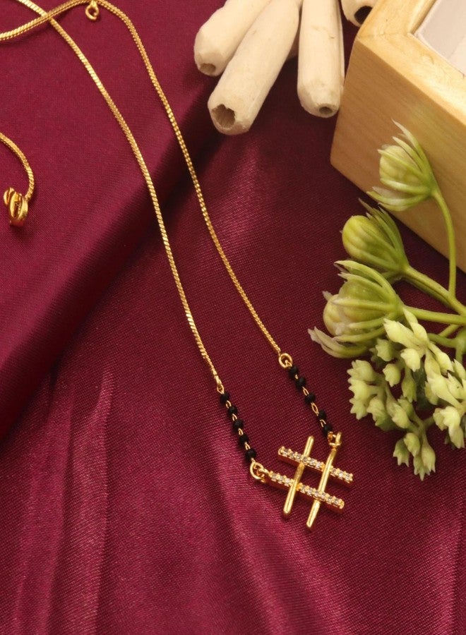 AAIKU Short Fancy Mangalsutra 18 Inch for Women | Stylish in Saree, kurti, Office Wear, Wastern Dress | Gift for Wife MANGALSUTRA (M1838) - Image 3