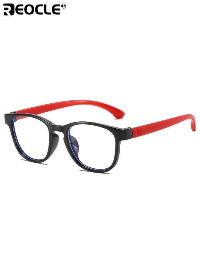 ريوكل نظارات زرقاء الضوء للأطفال بتصميم بحجم صغير وعدسات غير طبية، نظارات كمبيوتر بأسلوب مزخرف لحماية الشاشة للأولاد والبنات - Image 3