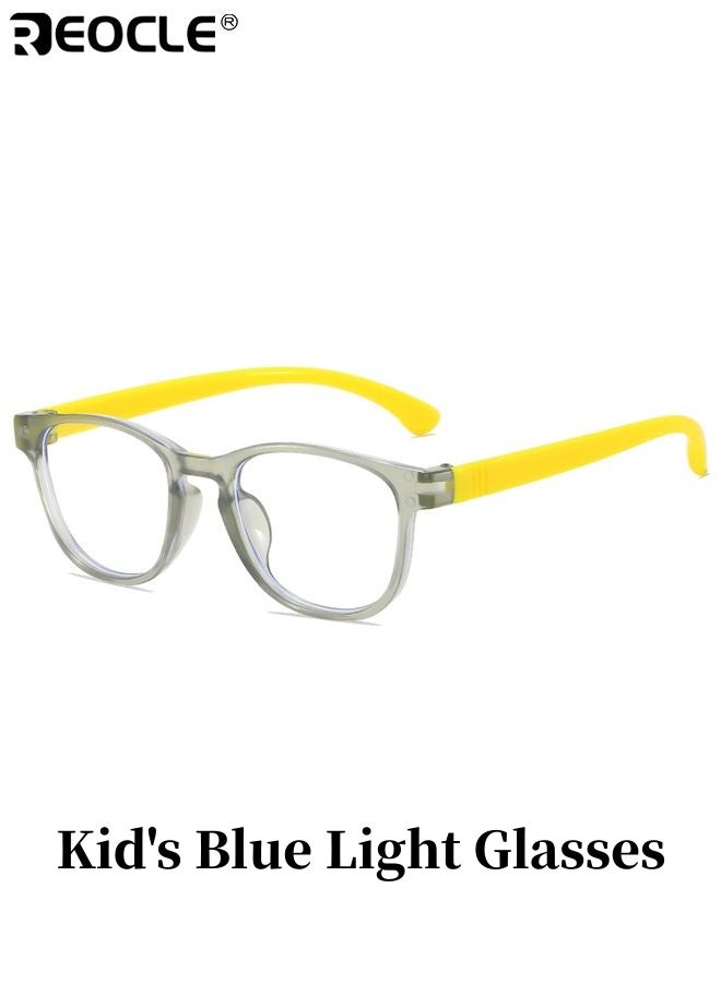 ريوكل نظارات زرقاء الضوء للأطفال بتصميم بحجم صغير وعدسات غير طبية، نظارات كمبيوتر بأسلوب مزخرف لحماية الشاشة للأولاد والبنات - Image 1