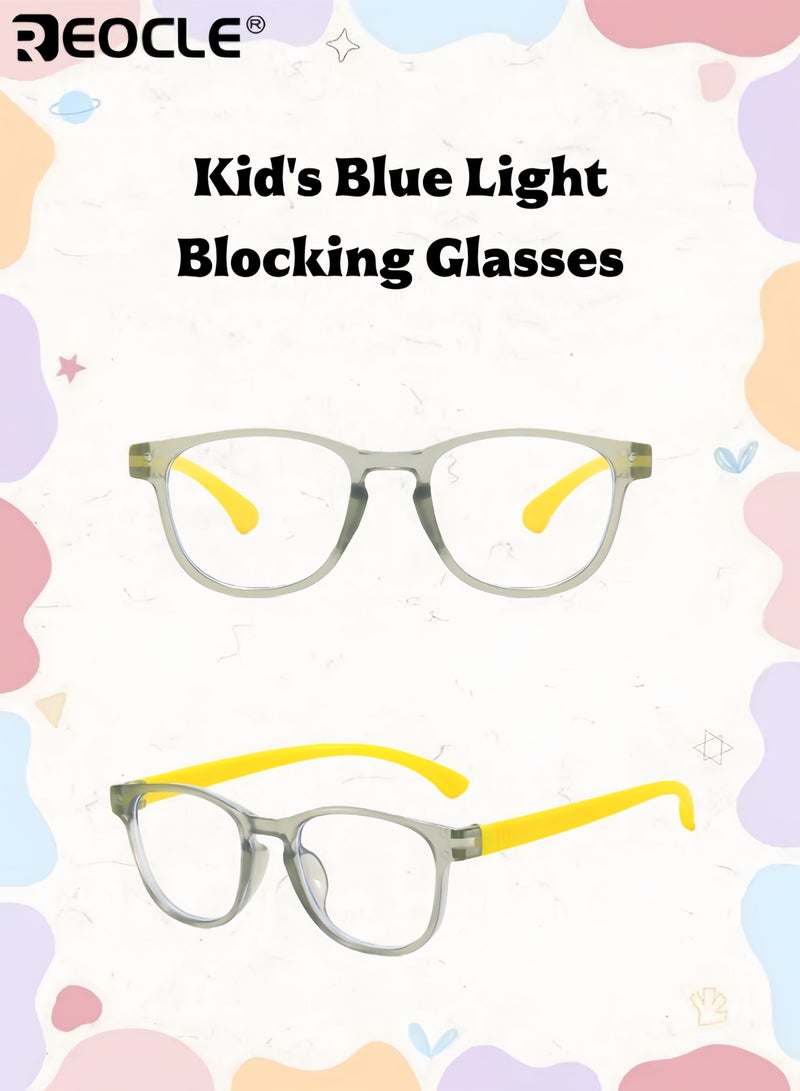 ريوكل نظارات زرقاء الضوء للأطفال بتصميم بحجم صغير وعدسات غير طبية، نظارات كمبيوتر بأسلوب مزخرف لحماية الشاشة للأولاد والبنات - Image 1