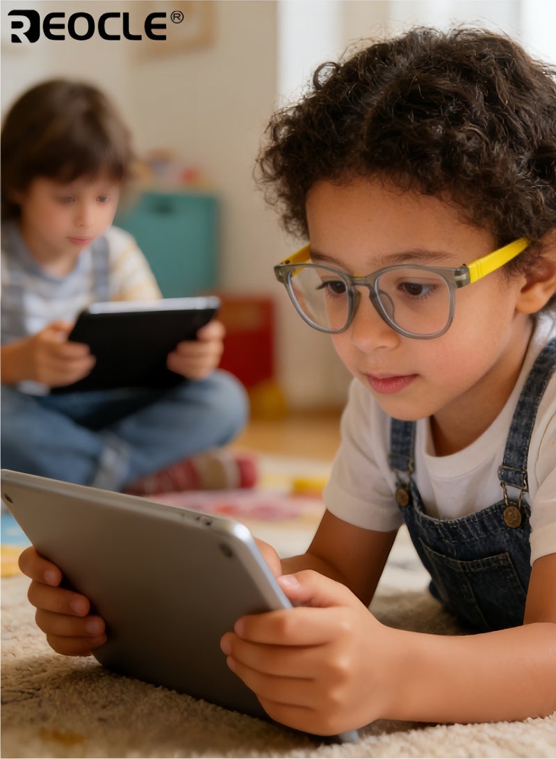 ريوكل نظارات زرقاء الضوء للأطفال بتصميم بحجم صغير وعدسات غير طبية، نظارات كمبيوتر بأسلوب مزخرف لحماية الشاشة للأولاد والبنات - Image 4