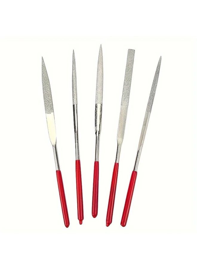 10Pcs ZT10 10PCS Diamond Needle File Set With Red Soft Grip Handles For Metal Stone Wood - Image 5