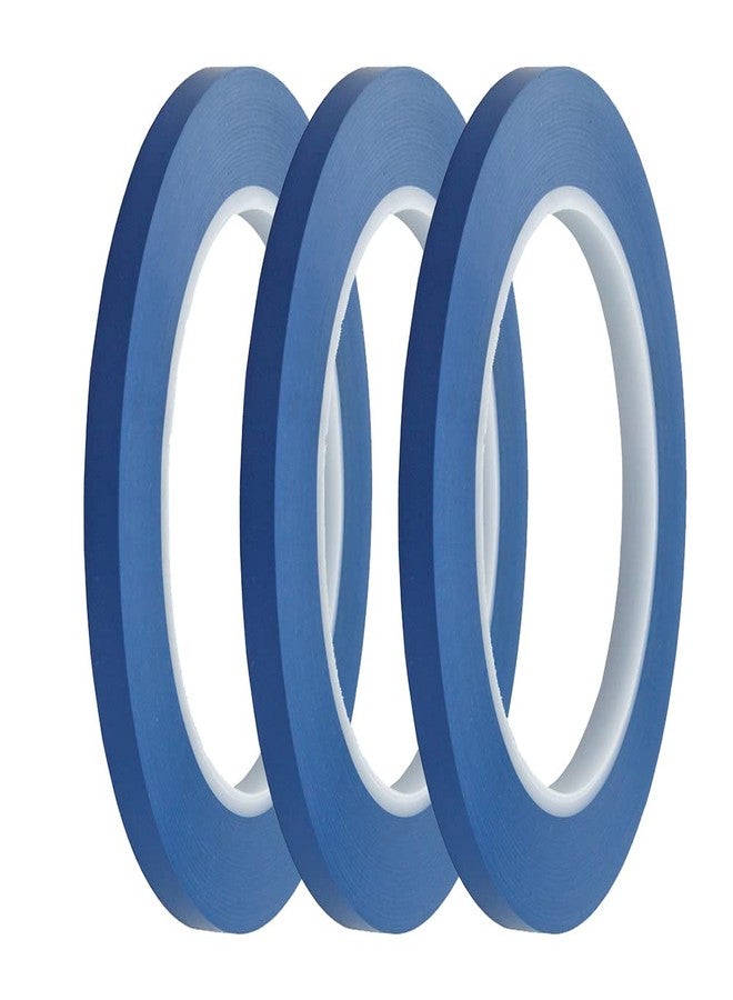 JINBING High-Temp Vinyl Fine Line Fineline Masking Tape Automotive Paint for Curves Blue (1/4 inch x 3Rolls) - Image 1