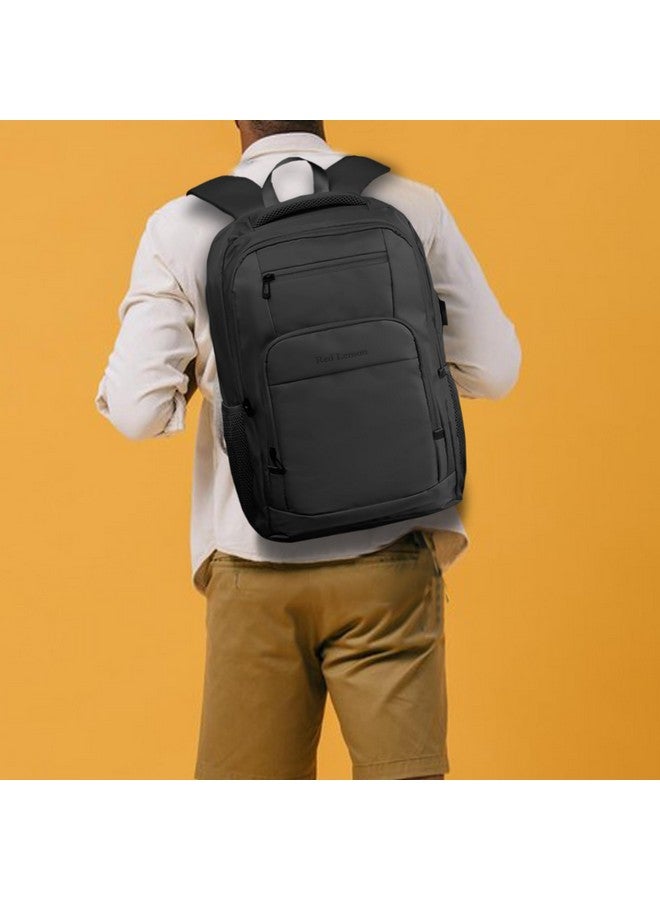 Red Lemon Swiss pack 26L Waterproof Laptop Backpack - Pro Series 2025 Model,15.6" Laptop Bag with Rain Cover for Men & Women, Ideal for Office, Travel, School & Daily Use (Midnight Black) - Image 2