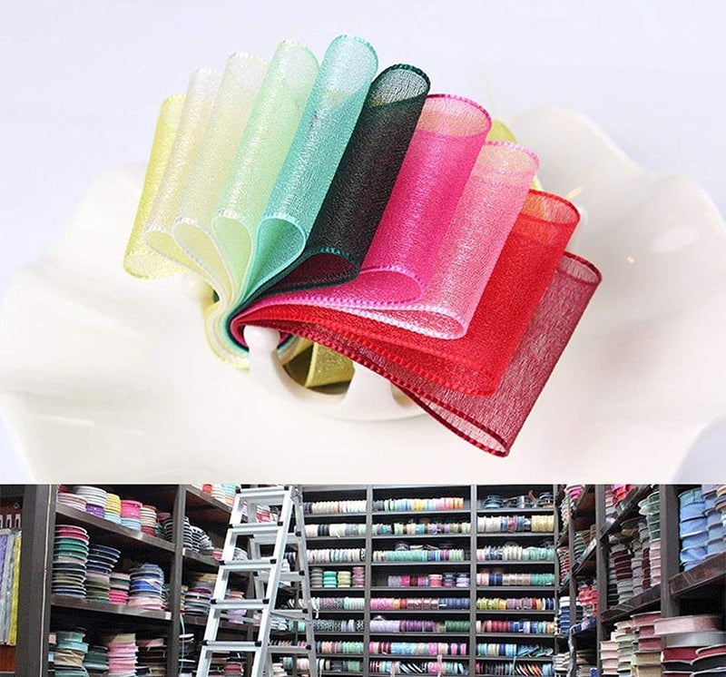 Diy Crafts 16023 Artificial Silk Roses Crafts Supplies Grosgrain Ribbon Scrapbooking Material Organza Ribbon, Pack of 175 Mtr 25x7 (Multicolor) - Image 4
