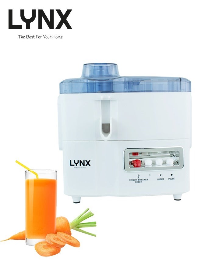 lynx - LYNX Multifunctional 4 in 1 Juicer and Food Processor, Blender, Chopper & Grinder with 1.25 L Glass Jar, 2 Speed Pulse Function LN-BL-4120 - Image 1