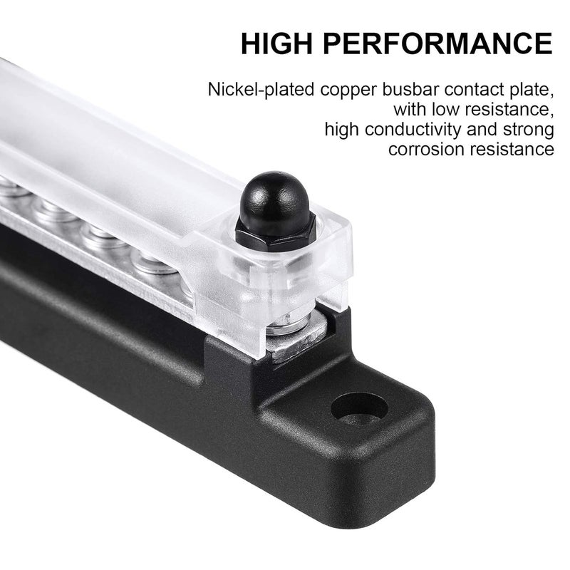 Weewooday 10-Gang BusBar with Cover - 6 Terminal Bus Bar 150 A Power Distribution Block - Image 4