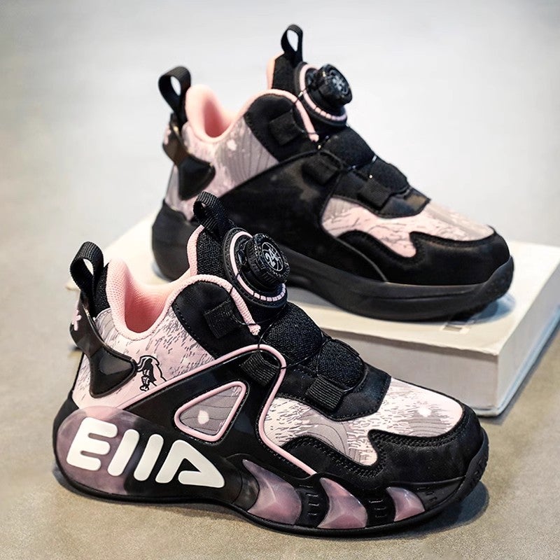 Domestic Co-Branded Girls'' Shoes Spring 2025 New Girls'' Big Children''s Basketball Shoes Running Sneakers