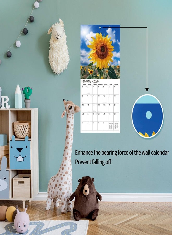 windrio 2026 Wall Calendar,Calendar 2026, July 2025 - December 2026, Wall Calendar Sunflowers, 12" x 24" Opened,Full Page Months Thick & Sturdy Paper for Gift Perfect Calendar Organizing & Planning - Image 4