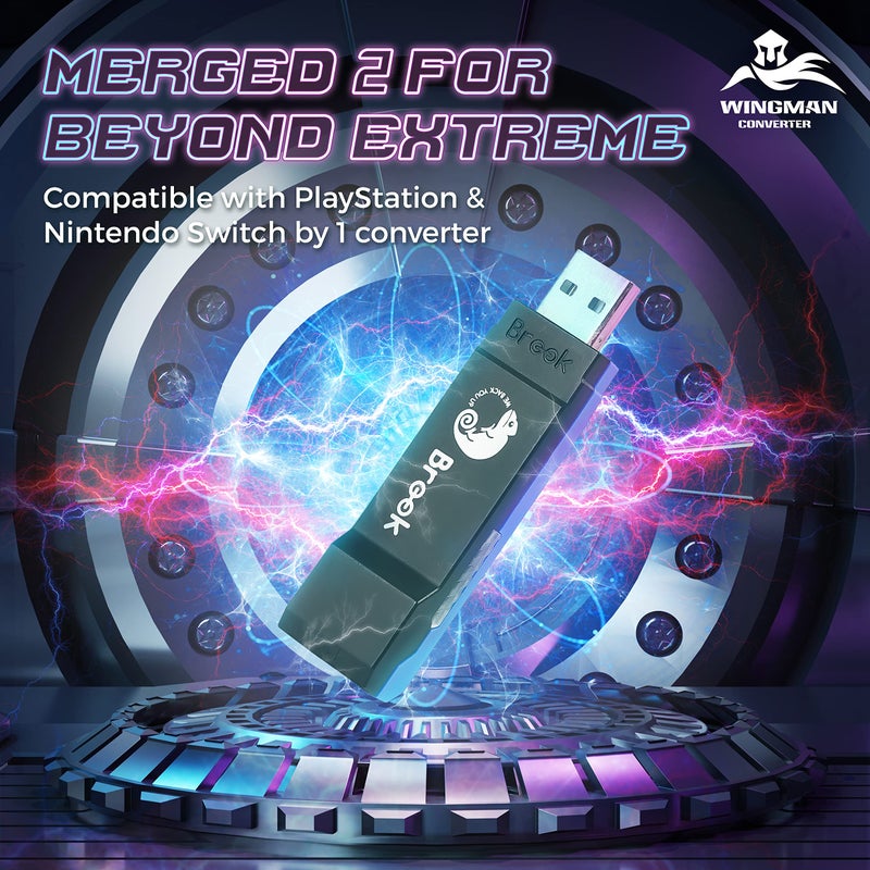 Brook Wingman XE 2 Converter - Two in One Wireless Controller Adapter for PS, NS, NS 2 Consoles, and PC, Supports Remap and Adjustable Turbo - Image 4