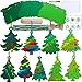 Winlyn 54 Sets 9 Styles Magic Color Scratch Green Christmas Tree Ornaments Christmas Rainbow Scratch Art Decorations Christmas Craft Kits for Kids Classroom Activities Winter Season Party Favors - Image 2
