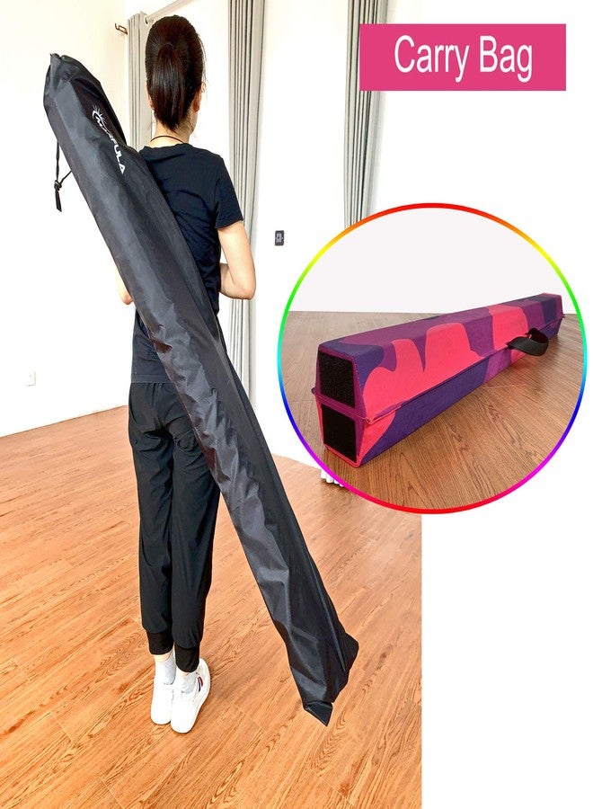 Marfula 6 FT / 8 FT / 9 FT Folding Gymnastics Beam Foam Balance Floor Beam - Extra Firm - Suede Cover - Anti Slip Bottom with Carry Bag For Kids/Adults Home Use (Pink Purple-Camo, 6 FT) - Image 5