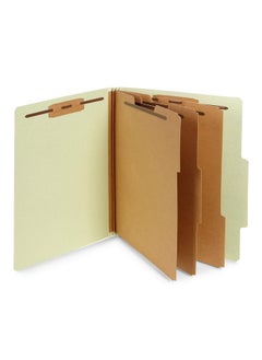 Blue Summit Supplies Green/Gray Classification Folders, Letter Size, 3 Dividers, With 2 Inch Tyvek Expansions, Classification Folders, 10 Pack  - Image 1