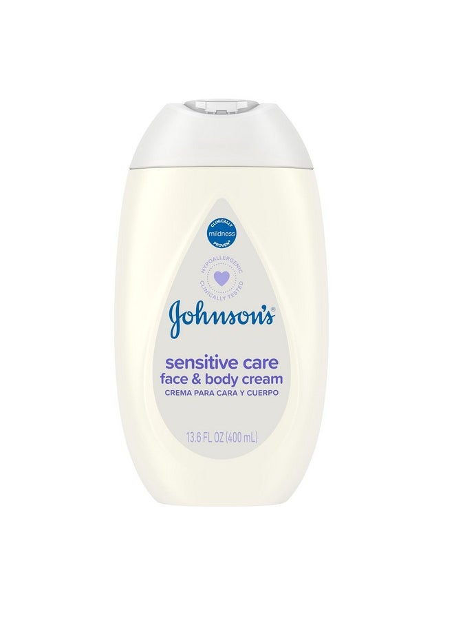 Johnson's Baby - Sensitive Care Face & Body Cream For Babies Daily Moisturizing Baby Cream To Calm Nourish & Comfort Dry Sensitive Skin Lightly Scented No Greasy Feel Hypoallergenic 13.6 Fl. Oz - Image 1