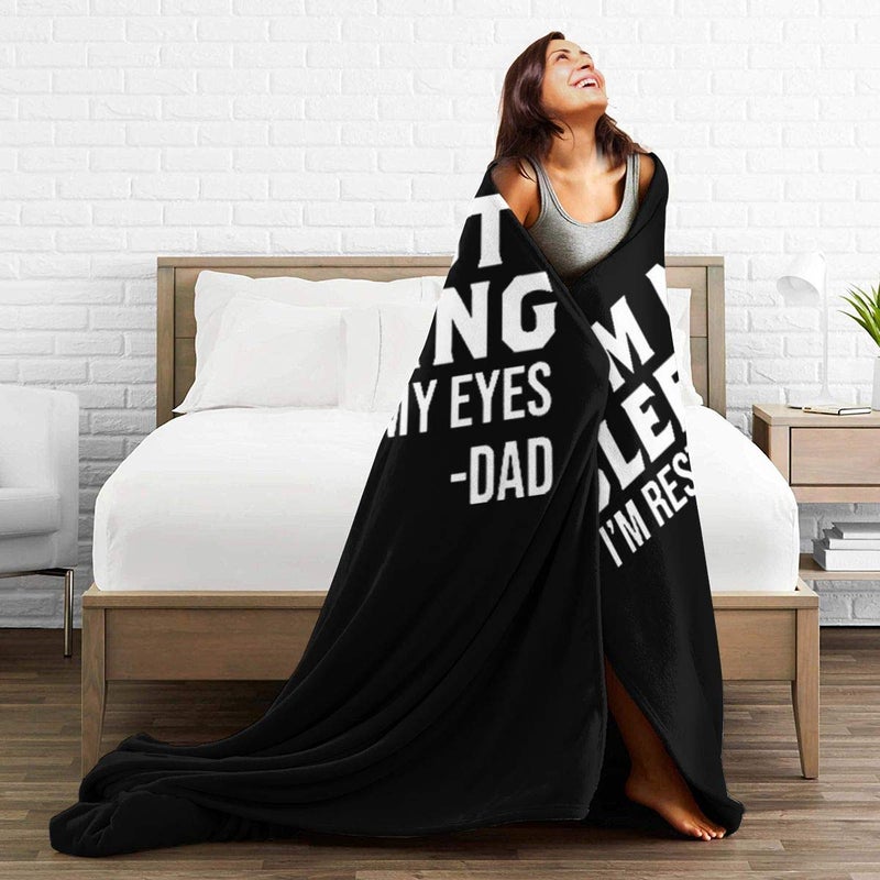 SAPOY Im Not Sleeping Ultra-Soft Micro Fleece Blanket Anti-Pilling Flannel Sleep Comfort Sofa Blanket - Image 4