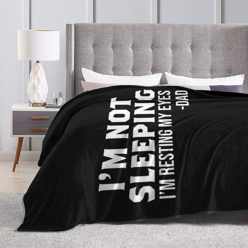 SAPOY Im Not Sleeping Ultra-Soft Micro Fleece Blanket Anti-Pilling Flannel Sleep Comfort Sofa Blanket - Image 3