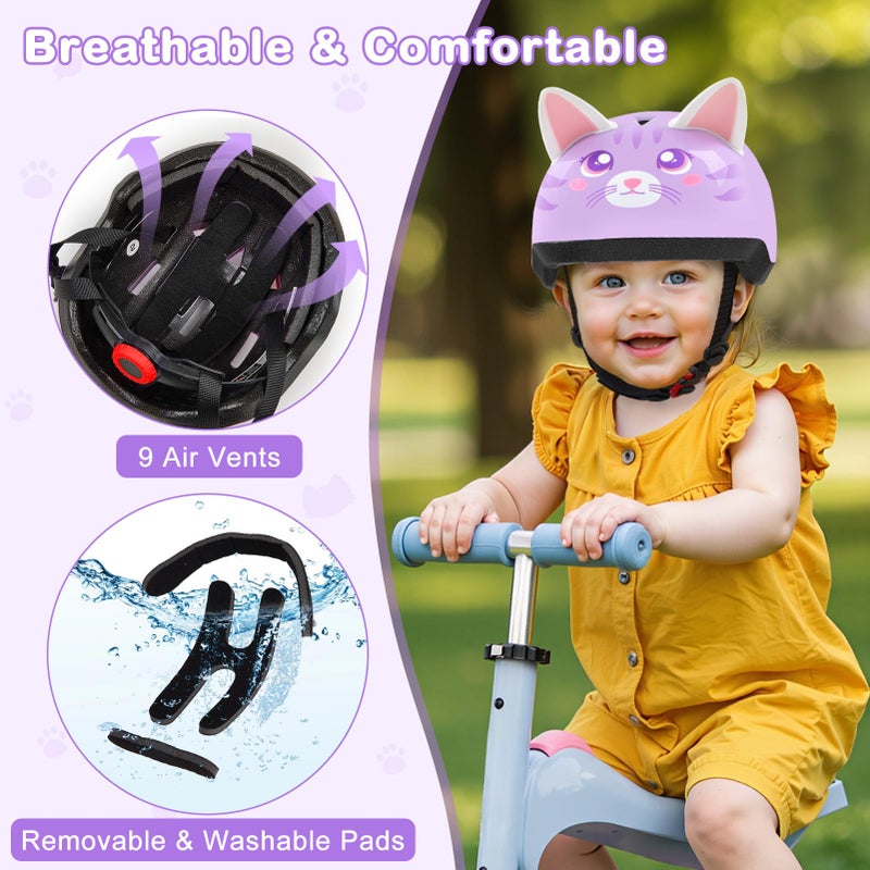 Lemmeko Toddler Bike Helmet, Baby Infant Bike Helmet for Toddlers Age 1-3, Adjustable Toddler Helmets for Scooter Cycling, Cute Kids Bicycle Helmets for Boys Girls - Image 5