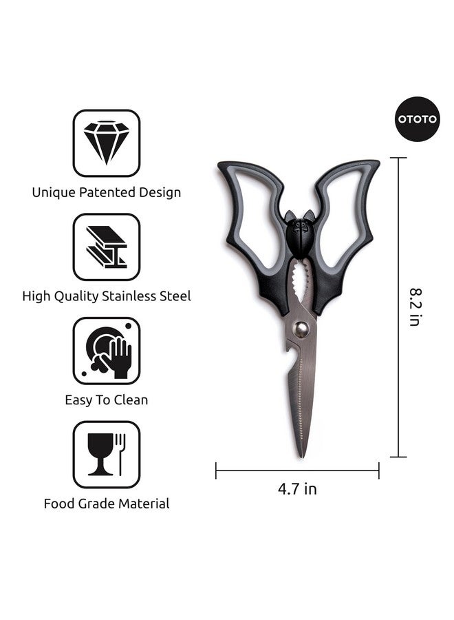 OTOTO Elizabat Kitchen Scissors - Halloween Goth Cute Bat Kitchen Shears, Gothic Scissors Utensils - Spooky Bats Halloween Gifts, Cute Gadgets - Image 5