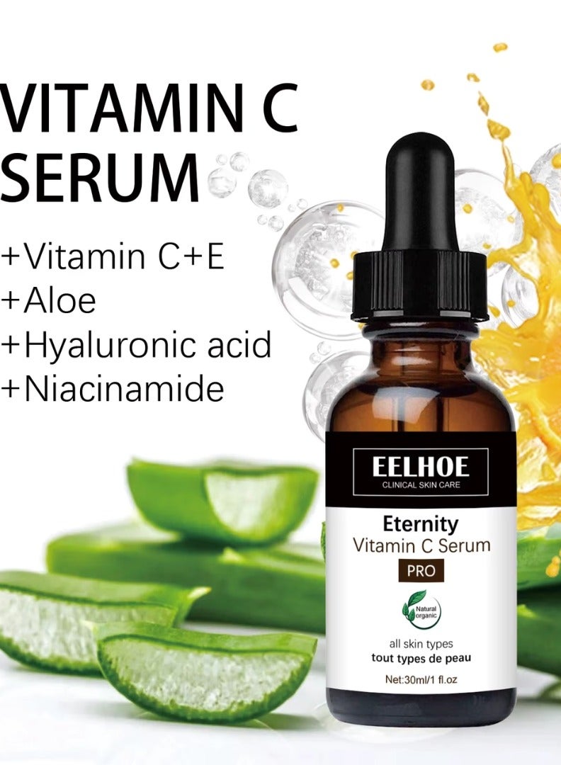 EELHOE Vitamin C Serum Brightening Skin Corrector for Face with Vitamin E and Hyaluronic Acid Boost Skin Collagen Hydrate and Plump Skin Anti Aging and Wrinkle Facial Serum 30ml - Image 3