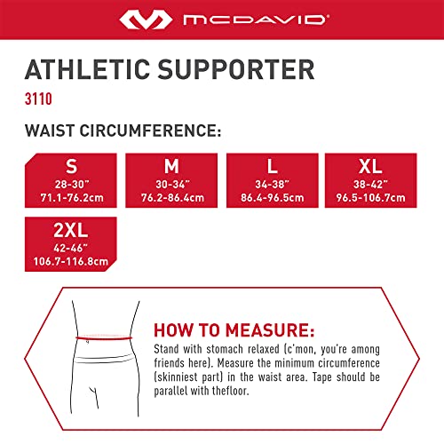 McDavid Athletic Jock Strap Adult Men's, Baseball Protection & More Sports, Black & White - Image 2