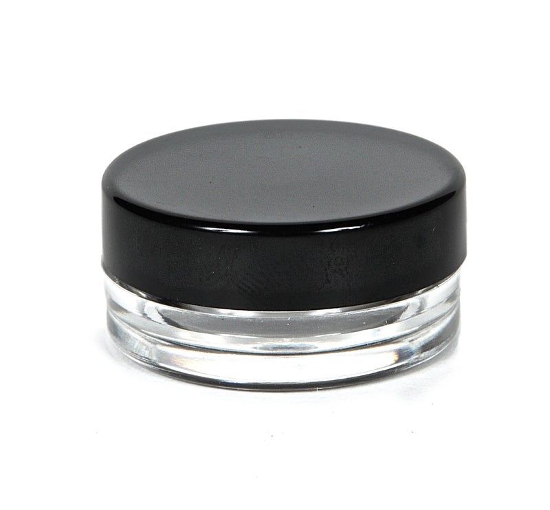 Vivaplex, 50, Clear, 3 Gram Plastic Pot Jars, Cosmetic Containers, With Black Lids. - Image 5