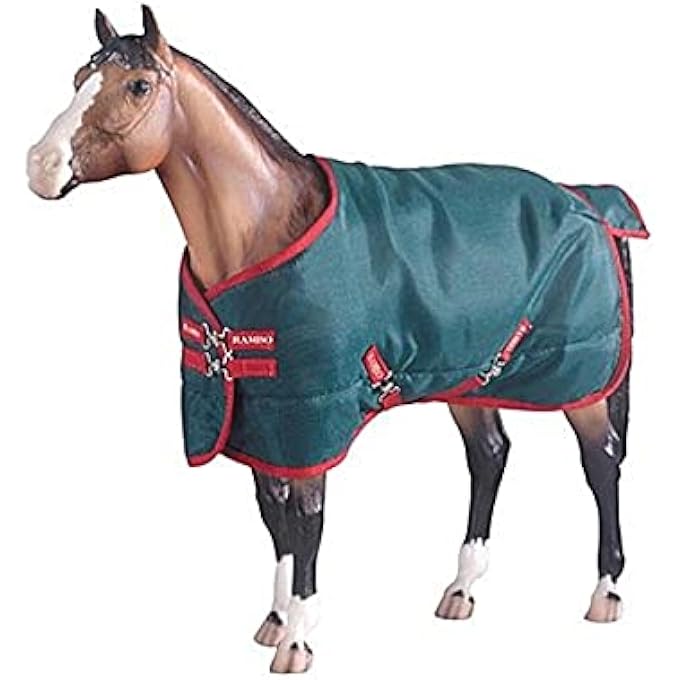 Breyer TRADITIONAL RAMBO BLANKET, GREEN/RED (1:9 SCALE) - Image 1