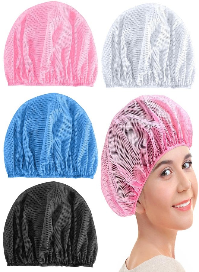Dyrfolm 8Pcs Mesh Sleep Bonnet for Women,Mesh Sleep Caps for Sleeping,Night Mesh Bonnet Cap for Curly Frizzy Hair Protection,Hair Nets for Sleeping(4 Colors) - Image 1