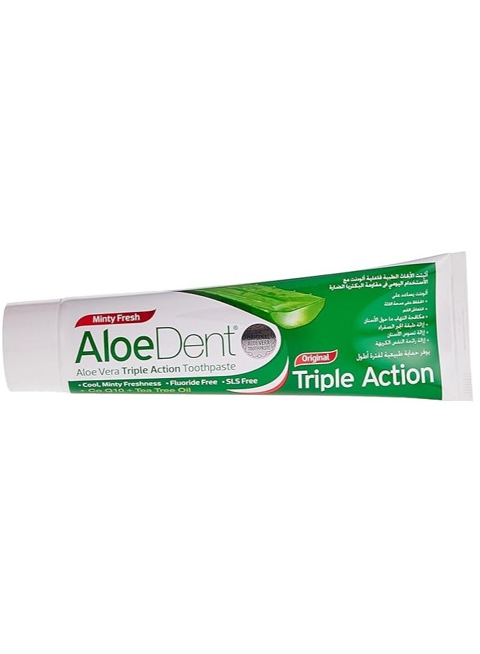 AloeDent Triple Action Aloe Vera Toothpaste 100ml - Image 2