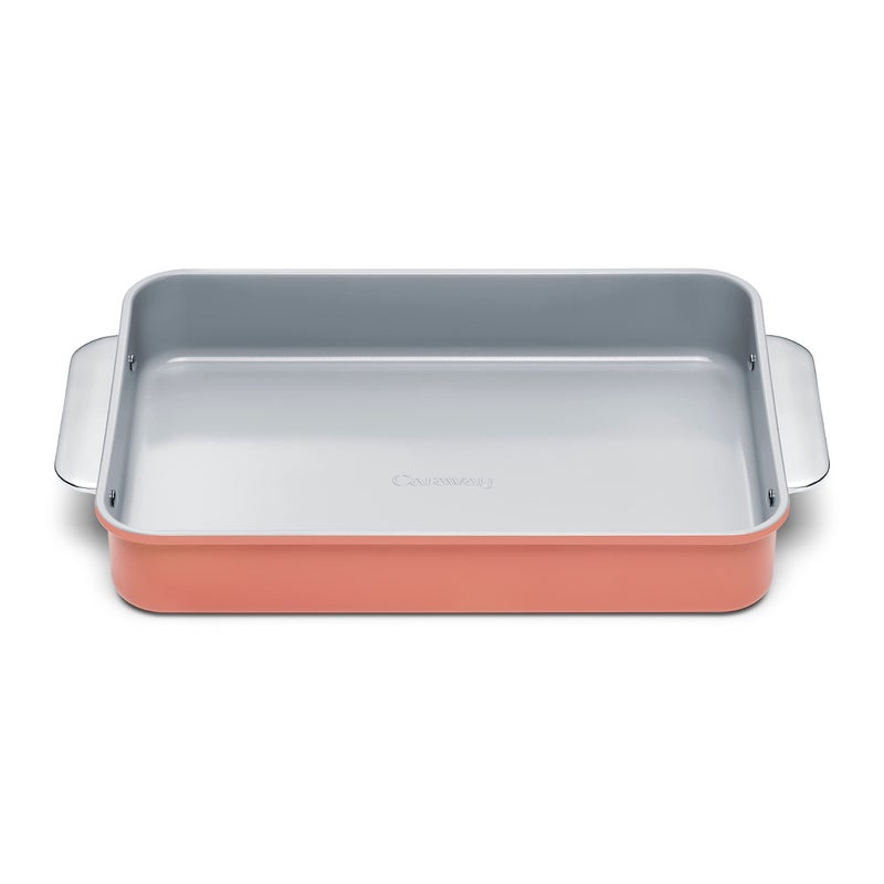 Caraway Non-Stick Ceramic 9”x13” Rectangle Pan - Naturally Slick Ceramic Coating - Non-Toxic, PTFE & PFOA Free - Perfect for Brownies, Lasagnas, and More - Perracotta - Image 1