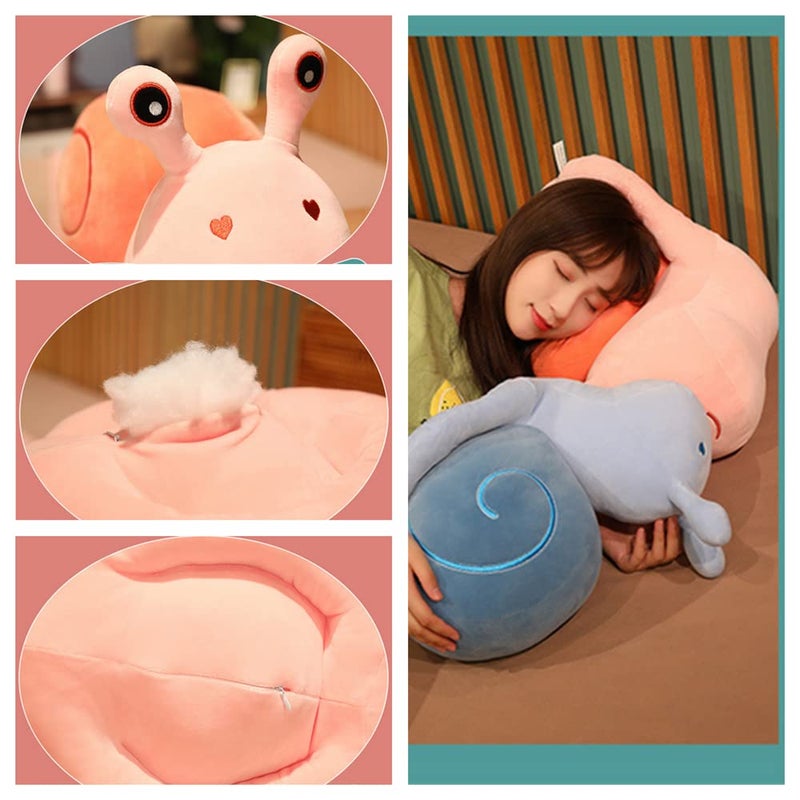 OPHRBU 8"" Cute Cartoon Snail Doll Plush Toy Cute Soft Snail Plush Toy Snail Stuffed Animal Toy Big Snail Pillow Doll for Valentine's Day Children's Birthday Home Decoration. (Pink) - Image 3