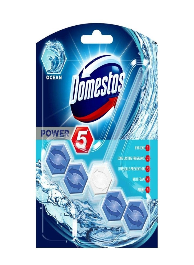 Domestos Power 5 Ocean Toilet Rim Block 55g - Image 2