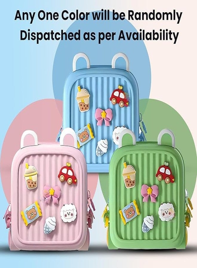 ويش كي حقيبة ظهر للأطفال من ويشكي للبنات (من سنتين إلى خمس سنوات)، حقيبة صغيرة لطيفة مقاومة للماء للأطفال الصغار، مزودة بحزام كتف قابل للتعديل وزينة قابلة للإزالة، حقيبة كتف خفيفة الوزن للنزهات والسفر للبنات الصغيرات - Image 2