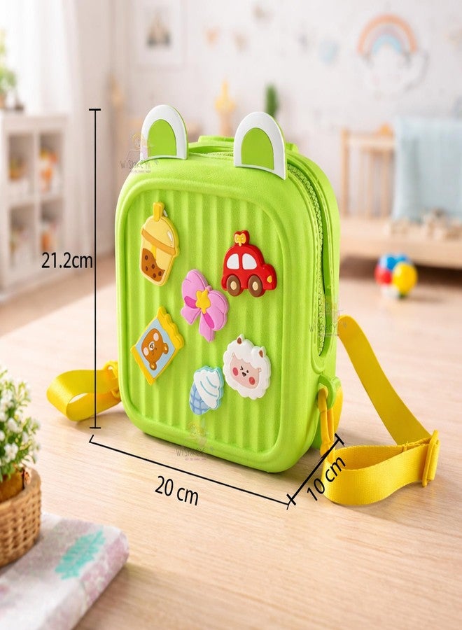 ويش كي حقيبة ظهر للأطفال من ويشكي للبنات (من سنتين إلى خمس سنوات)، حقيبة صغيرة لطيفة مقاومة للماء للأطفال الصغار، مزودة بحزام كتف قابل للتعديل وزينة قابلة للإزالة، حقيبة كتف خفيفة الوزن للنزهات والسفر للبنات الصغيرات - Image 3