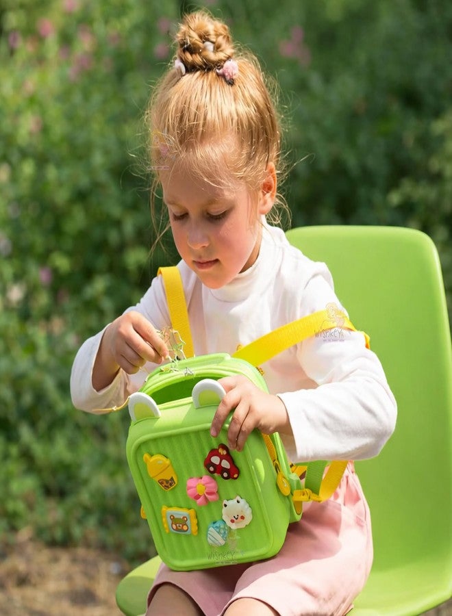 ويش كي حقيبة ظهر للأطفال من ويشكي للبنات (من سنتين إلى خمس سنوات)، حقيبة صغيرة لطيفة مقاومة للماء للأطفال الصغار، مزودة بحزام كتف قابل للتعديل وزينة قابلة للإزالة، حقيبة كتف خفيفة الوزن للنزهات والسفر للبنات الصغيرات - Image 5