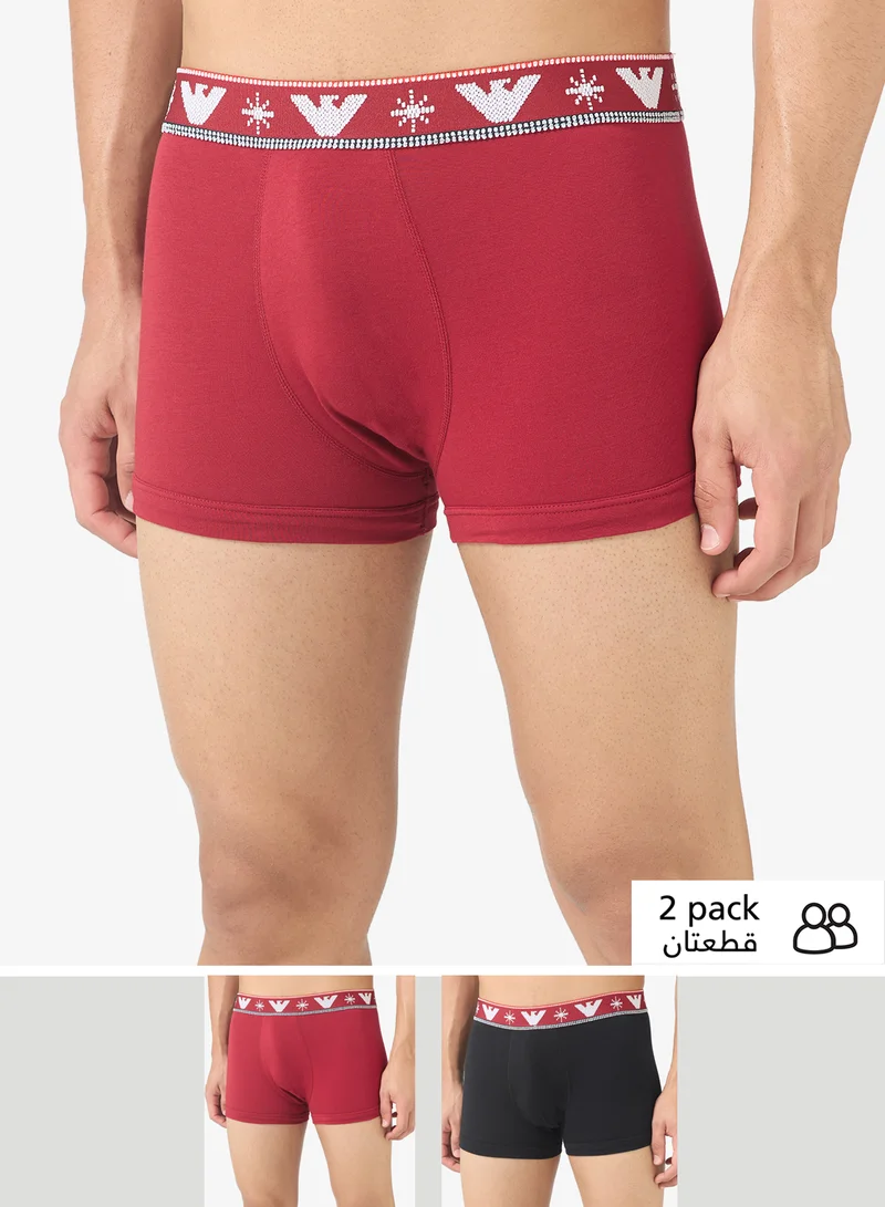 2 Pack Of Logo Boxers