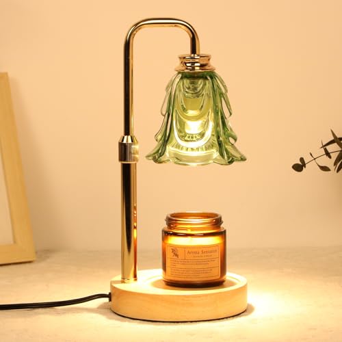 Droyek Candle Warmer Lamp with Timer Electric Candle Warmer Lamp Adjustable Height Dimmable Wax Warmer Lamp Jar Candles with 2 Bulbs for Home Decor Office - Image 1