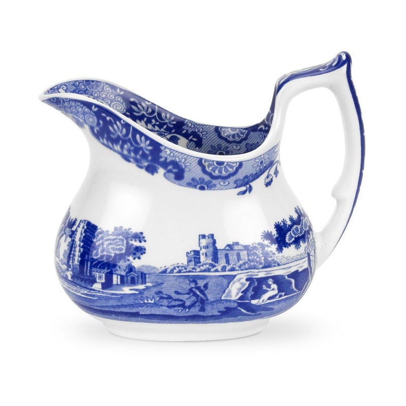 Portmeirion Blue Italian Cream Jug  7 Oz Creamer for Serving Sauces Salad Dressing and Coffee Cream  Fine Earthenware  Microwave and Dishwasher Safe  Made in England